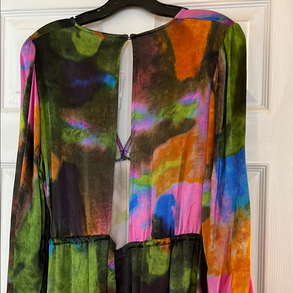 Topshop satin watercolor Dress - Picture 4 of 5
